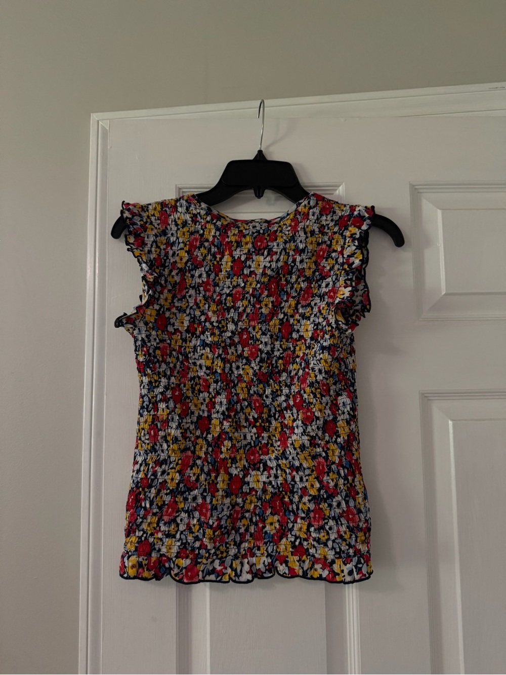 Ann Taylor Smocked Ruffle Shirt